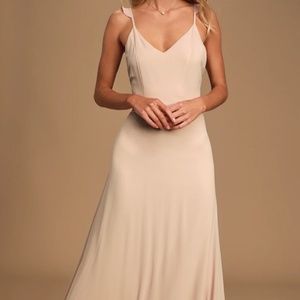 Lulus Meteoric Rise Blush Maxi Dress XS